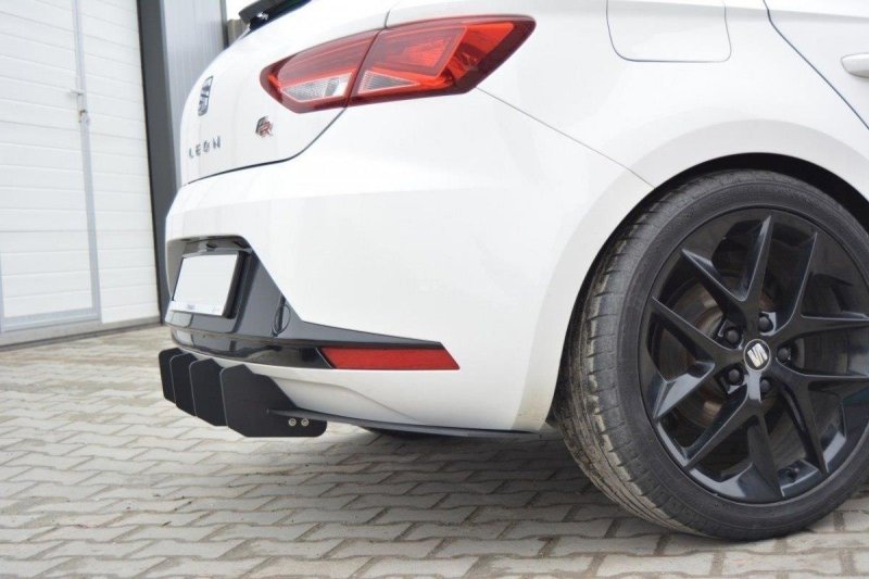 Maxton Diffusor Heck Ansatz für Heckschürze für SEAT LEON III FR SE-LE-3-FR-CNC-RS1