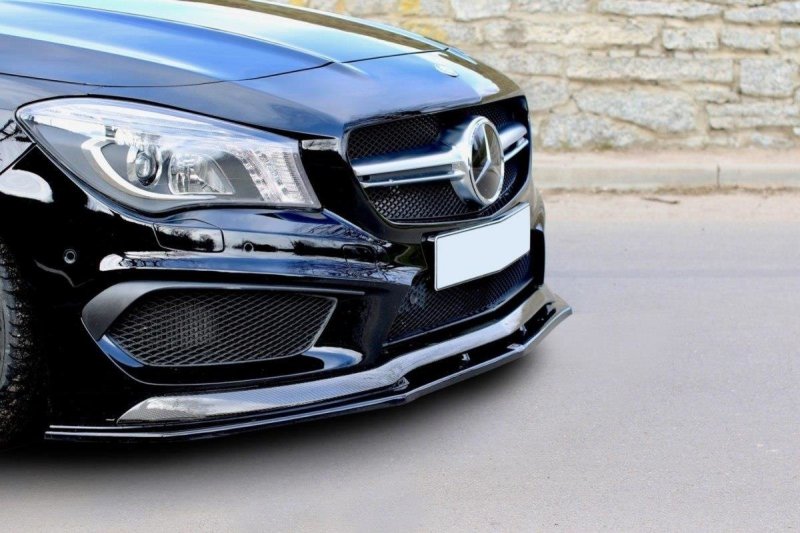 Maxton Front Ansatz für v.2 MERCEDES CLA 45 AMG C117 (vor Facelift) schwarz Hochglanz ME-CLA-117-AMG-FD2-G