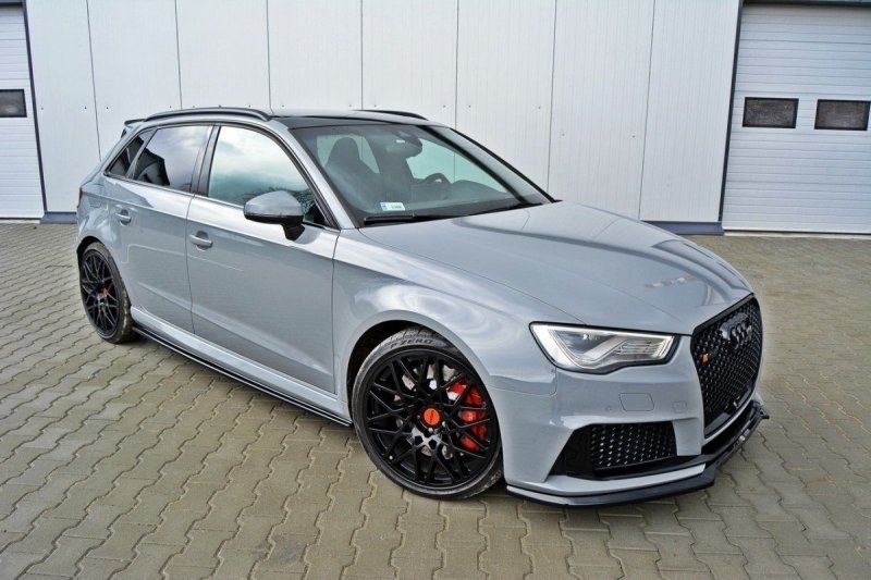 Maxton Front Ansatz V.2 für Audi RS3 8V Sportback schwarz Hochglanz AU-RS3-8V-FD2-G