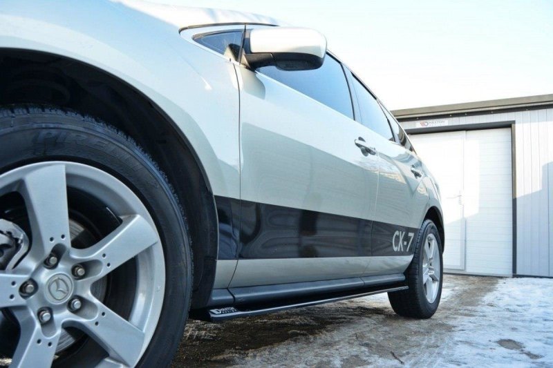 Maxton Seitenschweller Ansatz für MAZDA CX-7 schwarz Hochglanz MA-CX-7-SD1-G
