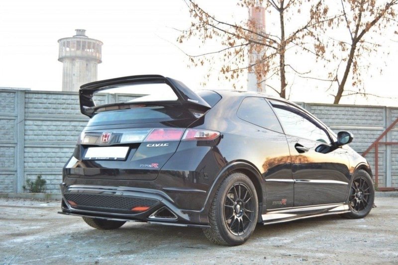 Maxton Spoiler CAP für HONDA CIVIC VIII TYPE R - MUGEN spoiler Carbon Look  HO-CI-8-TYPE-R-MU-CAP1-C