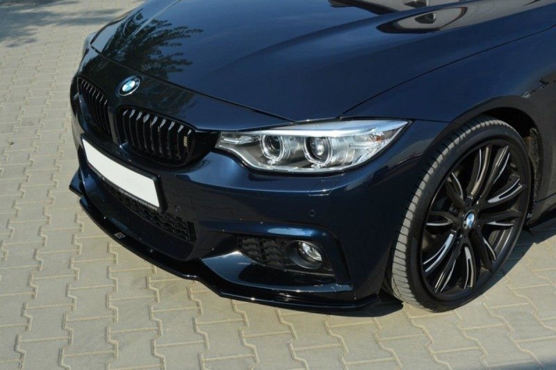 Maxton Front Ansatz für v.1 BMW 4er F32 M Paket schwarz Hochglanz BM-4-F32-MPACK-FD1-G