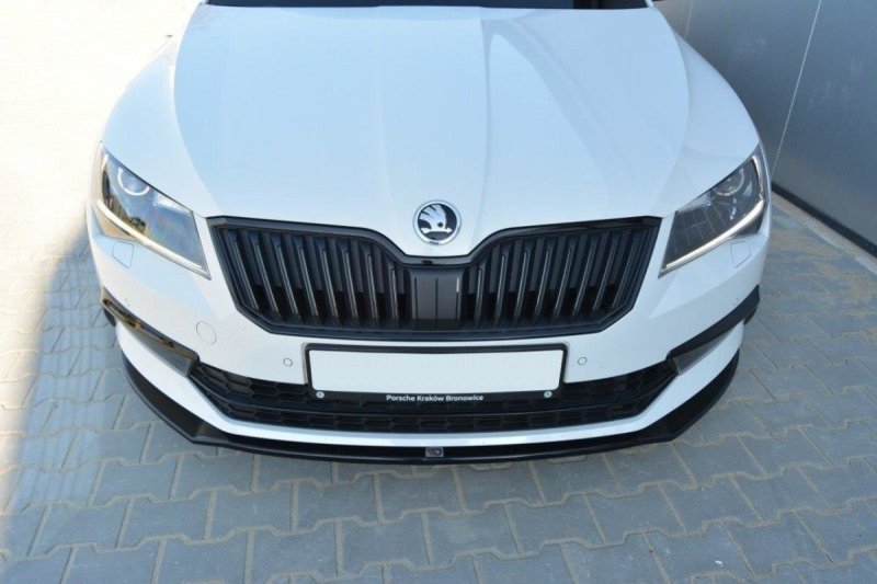 Maxton Front Ansatz V.2 für Skoda Superb Mk3 schwarz Hochglanz SK-SU-3-FD2-G