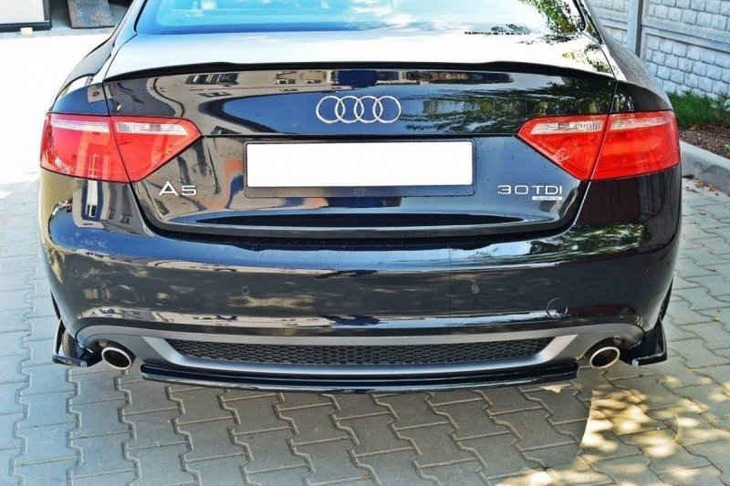 Maxton Heck Ansatz Flaps Diffusor für AUDI A5 S-LINE schwarz Hochglanz AU-A5-SLINE-RSD1-G