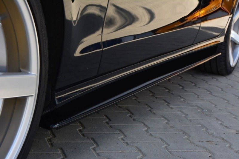 Maxton Seitenschweller Ansatz für MERCEDES CLS C218 AMG LINE schwarz Hochglanz ME-CLS-218-SD1-G