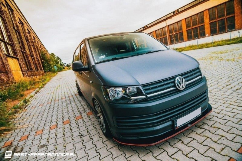 Maxton Front Ansatz V.1 VOLKSWAGEN T6 schwarz Hochglanz VW-T6-FD1-G