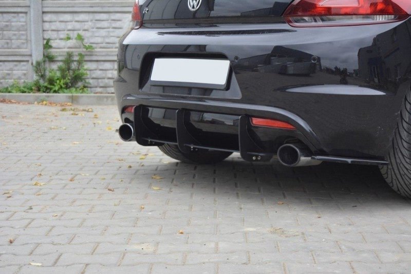 Maxton Diffusor Heck Ansatz für Heckschürze für & Heck Ansatz Flaps Diffusor für VW SCIROCCO R  VW-SC-3-R-CNC-RS1