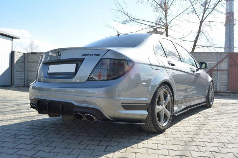 Maxton Diffusor Heck Ansatz für Heckschürze für v.2 Mercedes C W204 AMG-Line (FACELIFT) MEC204AMGLINECNC-RS3B