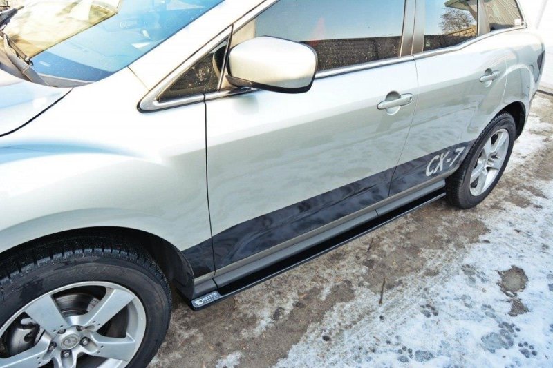 Maxton Seitenschweller Ansatz für MAZDA CX-7 schwarz Hochglanz MA-CX-7-SD1-G