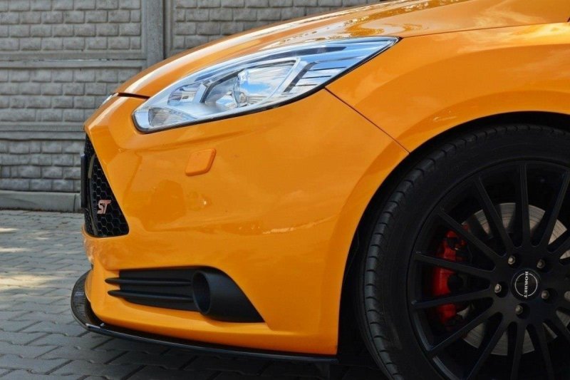 Maxton Front Ansatz V.2 für Ford Focus ST Mk3 schwarz Hochglanz FO-FO-3-ST-FD2-G