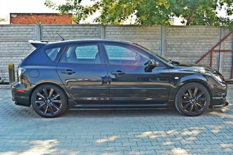 Maxton Seitenschweller Ansatz für MAZDA 3 MPS MK1 (vor Facelift) schwarz Hochglanz MA-3-MPS-1-SD1-G