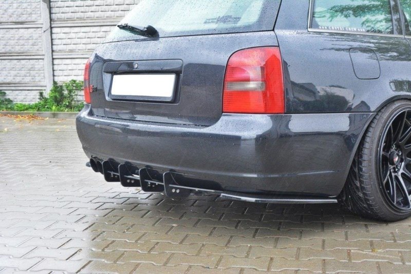 Maxton Heck Ansatz Flaps Diffusor für AUDI S4 B5 Avant schwarz Hochglanz AU-S4-B5-RSD1-G
