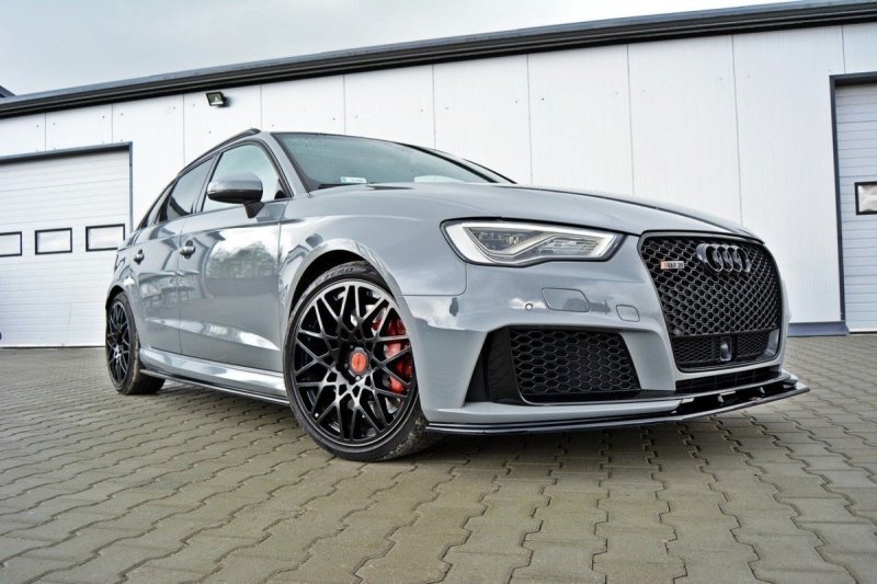 Maxton Front Ansatz V.2 für Audi RS3 8V Sportback schwarz Hochglanz AU-RS3-8V-FD2-G