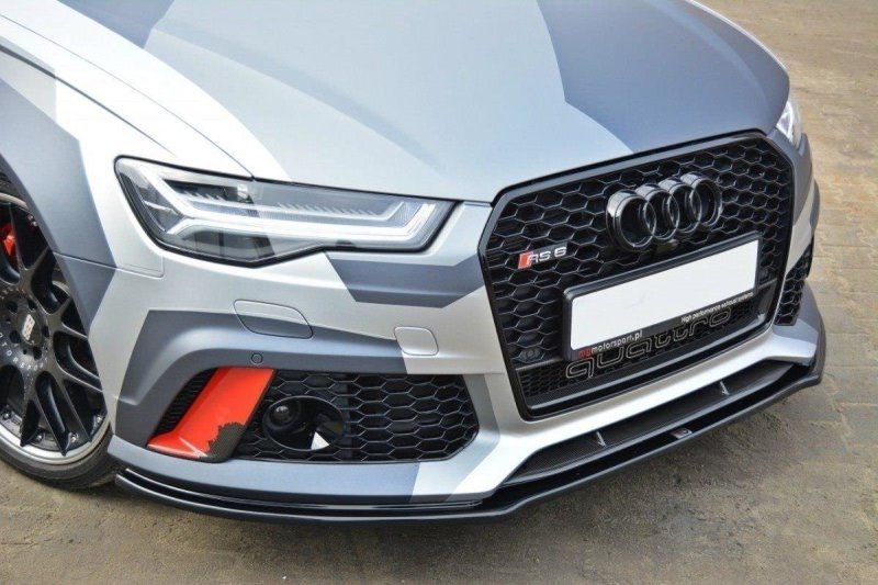 Maxton Front Ansatz V.1 für Audi RS6 C7 / C7 FL schwarz Hochglanz AU-RS6-C7-FD1-G