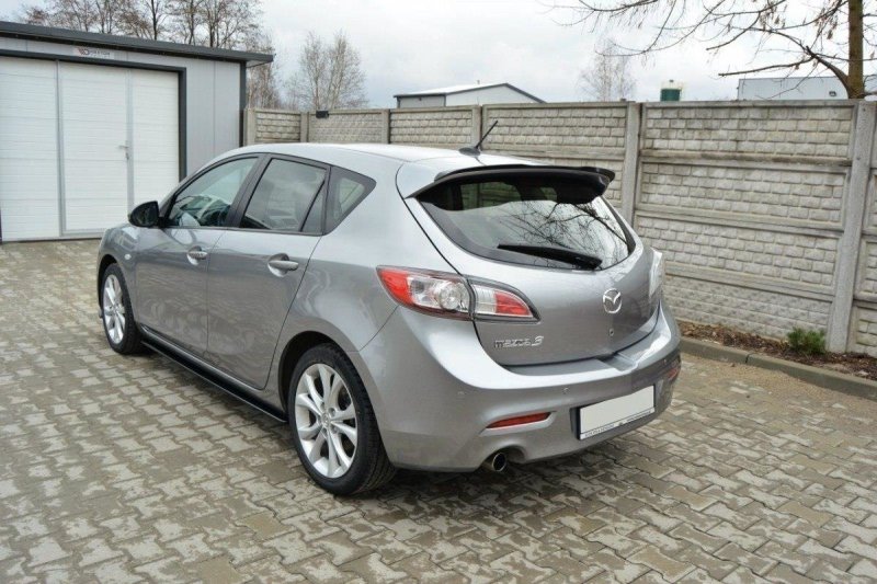 Maxton Seitenschweller Ansatz für MAZDA 3 MK2 SPORT (vor Facelift) schwarz Hochglanz MA-3-2-SPORT-SD1-G