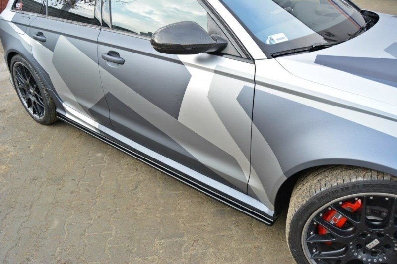 Maxton Seitenschweller Ansatz für Audi RS6 C7 / C7 FL schwarz Hochglanz AU-RS6-C7-SD1-G