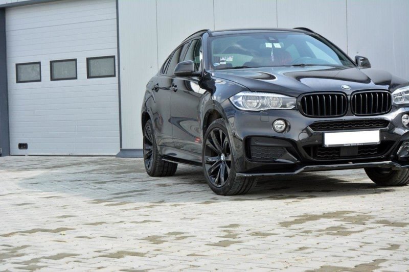 Maxton Seitenschweller Ansatz für BMW X6 F16 M Paket schwarz Hochglanz BM-X6-16-MPACK-SD1-G
