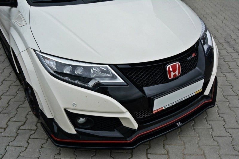 Maxton Front Ansatz für v.1 HONDA CIVIC IX TYPE R schwarz Hochglanz HO-CI-9-TYPE-R-FD1-G