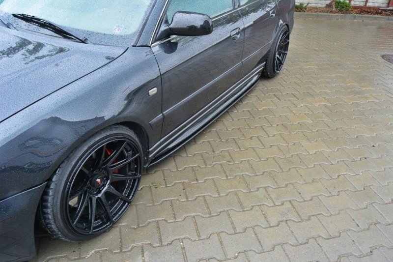 Maxton Seitenschweller Ansatz für AUDI S4 B5 schwarz Hochglanz AU-S4-B5-SD1-G