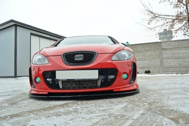 Maxton Front Ansatz für SEAT LEON MK2 MS DESIGN schwarz Hochglanz SE-LE-2-MS-FD1-G