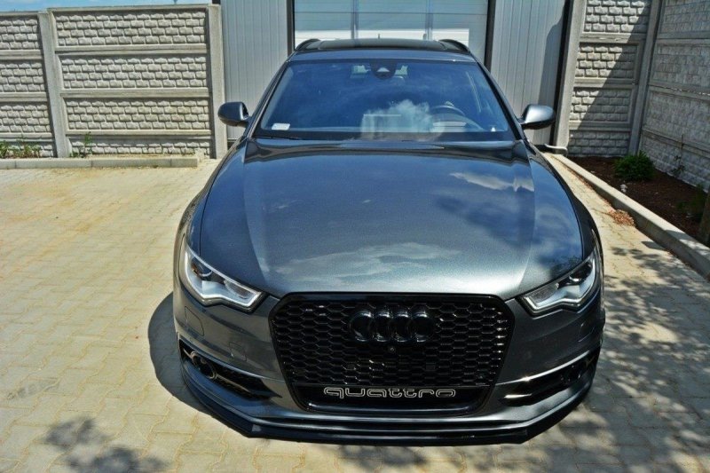 Maxton Front Ansatz V.2 für Audi S6 / A6 S-Line C7 schwarz Hochglanz AU-A6-C7-SLINE-FD2-G