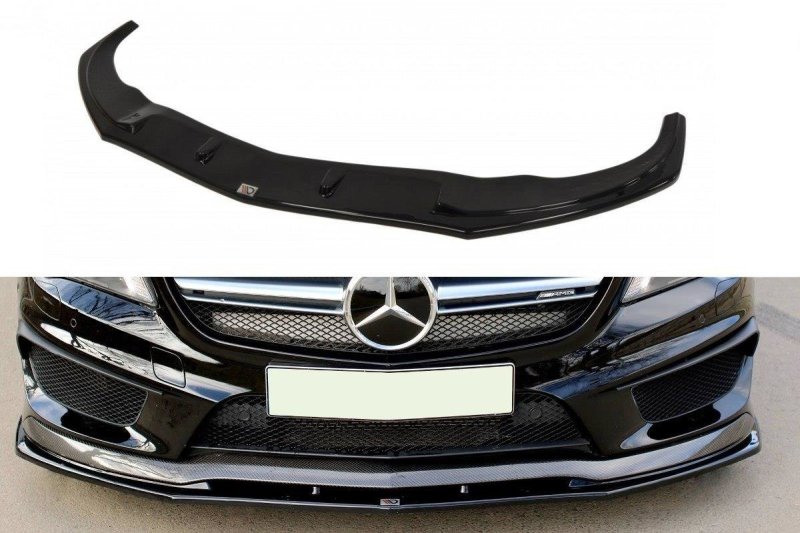 Maxton Front Ansatz für v.2 MERCEDES CLA 45 AMG C117 (vor Facelift) schwarz Hochglanz ME-CLA-117-AMG-FD2-G