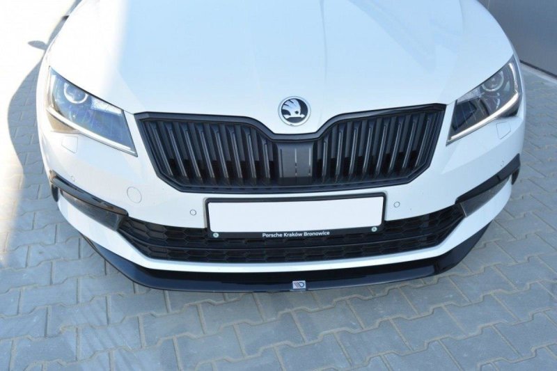 Maxton Front Ansatz V.1 für Skoda Superb Mk3 schwarz Hochglanz SK-SU-3-FD1-G