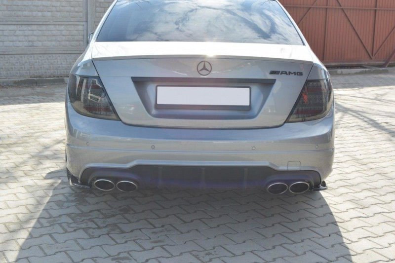 Maxton Heck Ansatz Flaps Diffusor für Mercedes C W204 63 AMG/AMG-Line schwarz Hochglanz ME-C-204-AMGLINE-RSD1-G