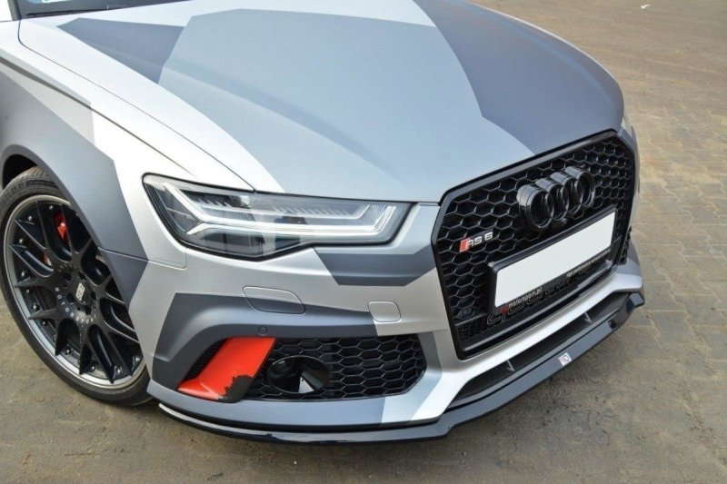 Maxton Front Ansatz V.2 für Audi RS6 C7 / C7 FL schwarz Hochglanz AU-RS6-C7-FD2-G