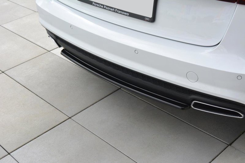 Maxton Mittlerer Diffusor Heck Ansatz für Audi A6 C7 Avant S-line Facelift schwarz Hochglanz AU-A6-C7F-SLINE-AV-RD1-G