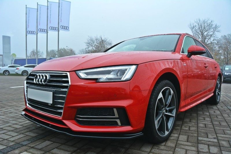 Maxton Front Ansatz V.2 für Audi S4 / A4 S-Line B9 schwarz Hochglanz AU-A4-B9-SLINE-FD2-G