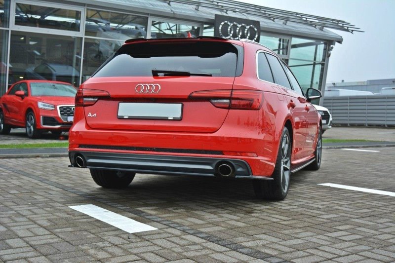 Maxton Mittlerer Diffusor Heck Ansatz für Audi A4 B9 S-Line schwarz Hochglanz AU-A4-B9-SLINE-AV-RD1-G