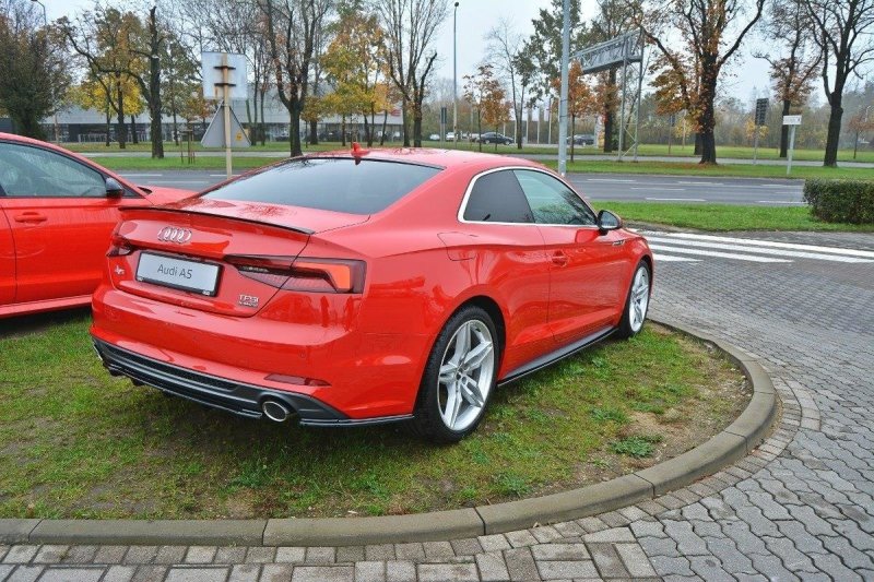 Maxton Seitenschweller Ansatz für Audi S5 / A5 S-Line F5 Coupe schwarz Hochglanz AU-A5-2-SLINE-SD1-G