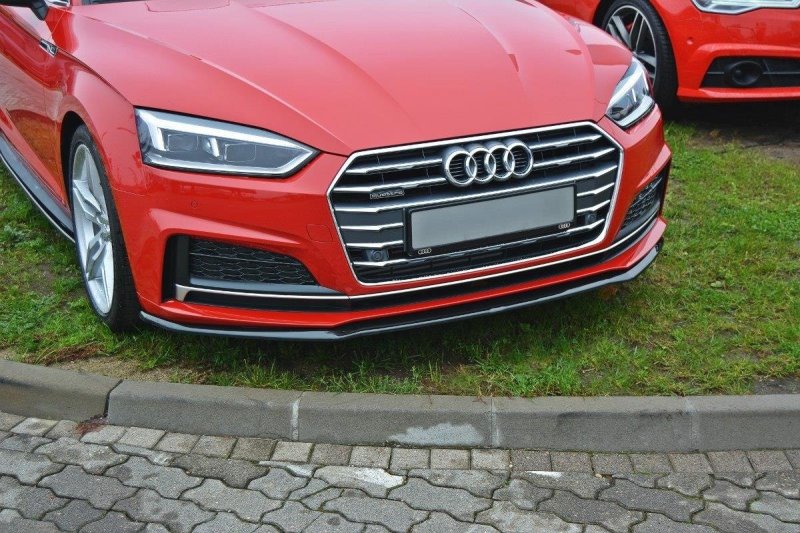 Maxton Front Ansatz V.2 für Audi A5 F5 S-Line schwarz Hochglanz AU-A5-2-SLINE-FD2-G
