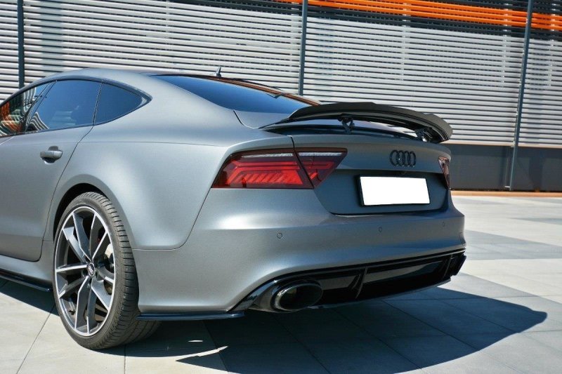 Maxton Heck Ansatz Flaps Diffusor für Audi RS7 Facelift schwarz Hochglanz AU-RS7-1F-RSD1-G