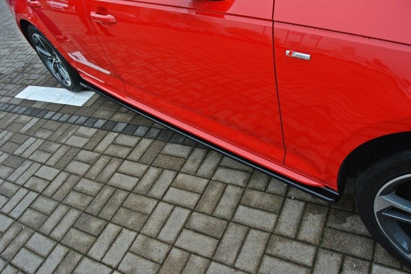 Maxton Seitenschweller Ansatz für Audi S4 / A4 S-Line B9 schwarz Hochglanz AU-A4-B9-SLINE-SD1-G