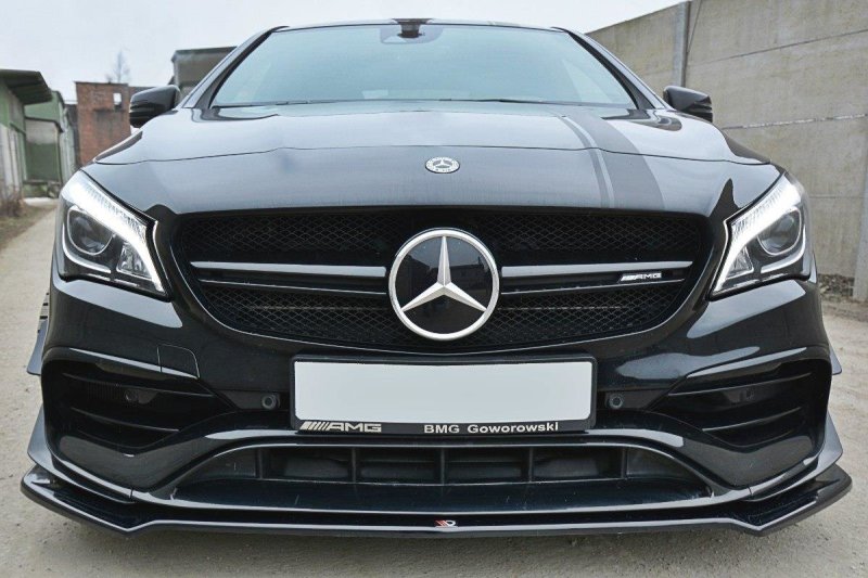 Maxton Front Ansatz V.2 für Mercedes CLA A45 AMG C117 Facelift schwarz Hochglanz ME-CLA-117F-AMG-FD2-G