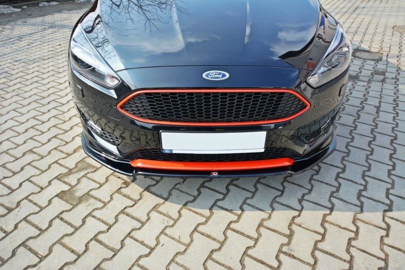 Maxton Front Ansatz V.2 für Ford Focus ST-Line Mk3 FL schwarz Hochglanz FO-FO-3F-STLINE-FD2-G
