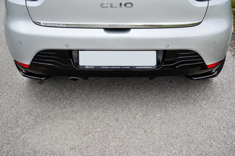 Maxton Heck Ansatz Flaps Diffusor für Renault Clio Mk4 schwarz Hochglanz RE-CL-4-RSD1-G