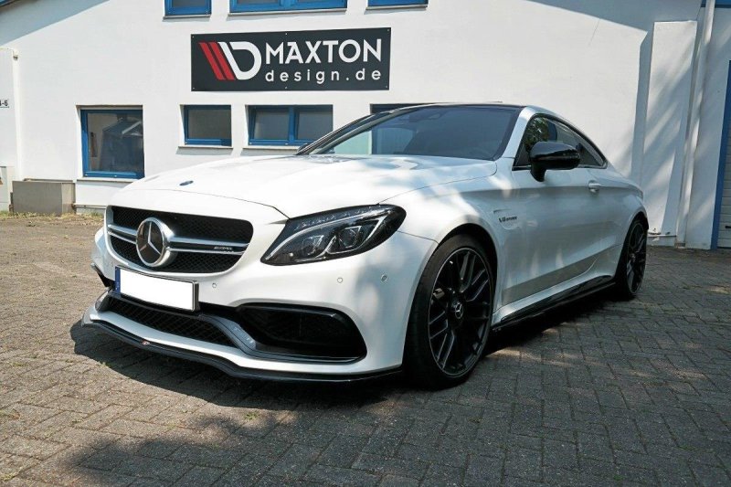 Maxton Front Ansatz V.1 für Mercedes C-Klasse C205 63 AMG Coupe schwarz Hochglanz ME-C-205-AMG-C-FD1-G