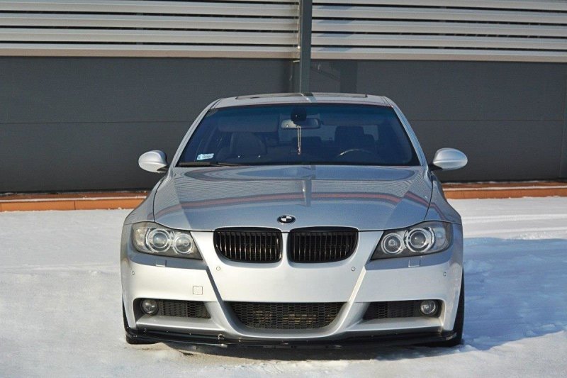 Maxton Front Ansatz V.1 für BMW 3er E90 M Paket schwarz Hochglanz BM-3-90-MPACK-FD1-G