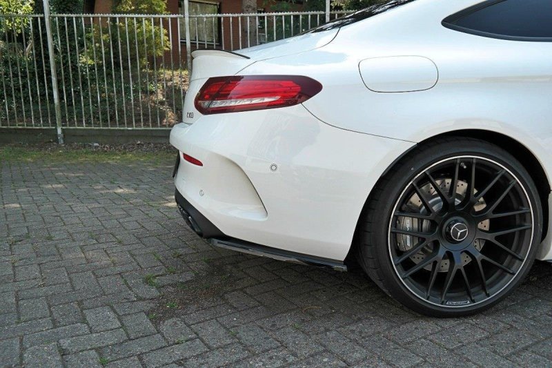Maxton Heck Ansatz Flaps Diffusor für Mercedes C-Klasse C205 63 AMG Coupe schwarz Hochglanz ME-C-205-AMG-C-RSD1-G