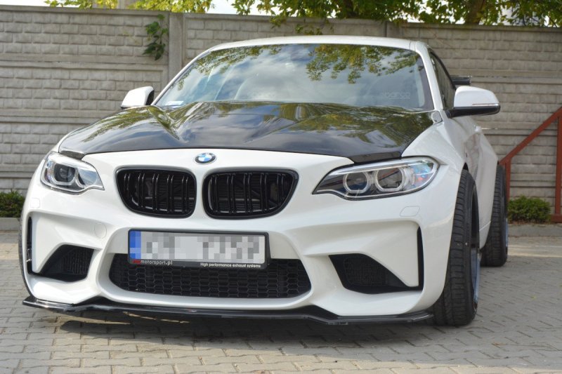 Maxton Front Ansatz für BMW M2 (F87) COUPÉ schwarz Hochglanz BM-2-87-M-FD1-G
