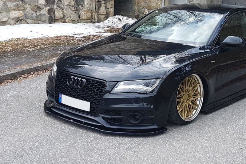 Maxton Front Ansatz V.2 für Audi A7 Mk1 S-Line schwarz Hochglanz AU-A7-1-SLINE-FD2-G