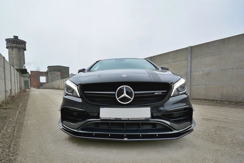 Maxton Front Ansatz V.1 für Mercedes CLA A45 AMG C117 Facelift schwarz Hochglanz ME-CLA-117F-AMG-FD1-G