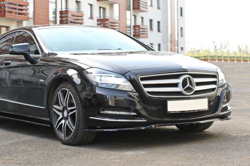 Maxton Front Ansatz V.1 für Mercedes CLS C218 schwarz Hochglanz ME-CLS-218F-FD1-G