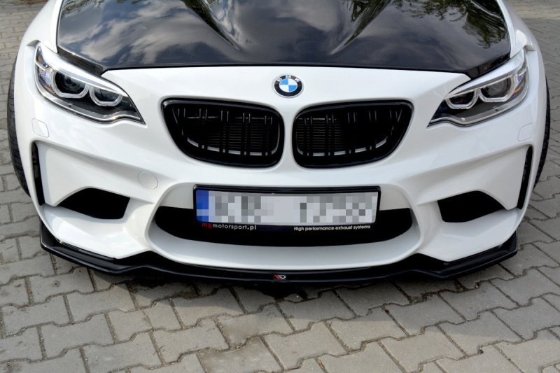 Maxton Front Ansatz für BMW M2 (F87) COUPÉ schwarz Hochglanz BM-2-87-M-FD1-G