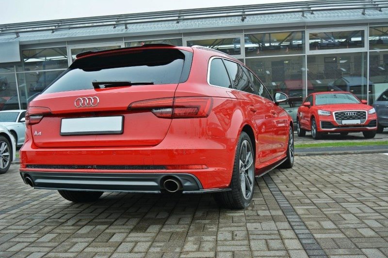 Maxton Heck Ansatz Flaps Diffusor für Audi A4 B9 S-Line schwarz Hochglanz AU-A4-B9-SLINE-AV-RSD1-G