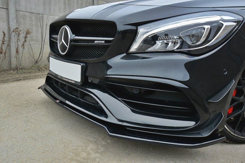 Maxton Front Ansatz V.2 für Mercedes CLA A45 AMG C117 Facelift schwarz Hochglanz ME-CLA-117F-AMG-FD2-G