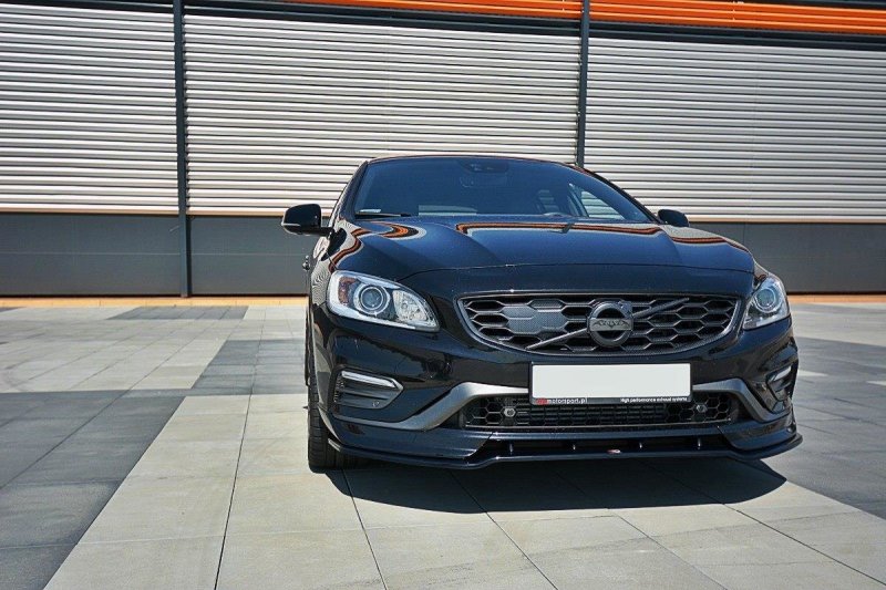 Maxton Front Ansatz V.1 für Volvo V60 Polestar Facelift schwarz Hochglanz VO-V60-1F-PS-FD1-G